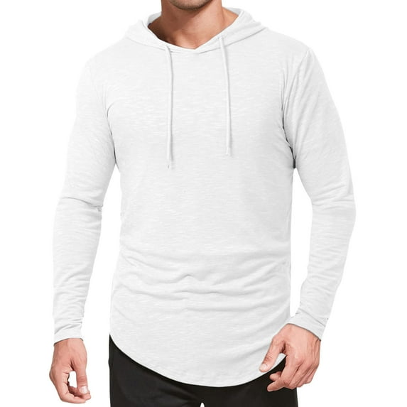 Chbgutlmr Hoodies for Men Drawstring Slim Fitting Comfy Pullover Fall Casual Workout Solid Color Tops