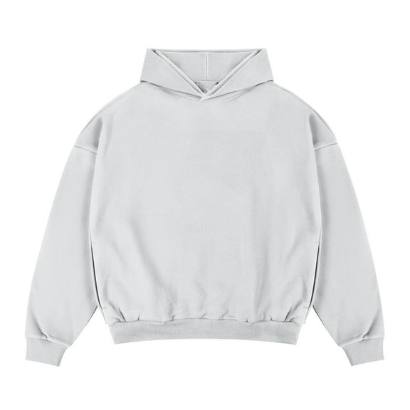 Chbgutlmr Hoodies for Men Long Sleeve Cropped Pullover Fall Loose Casual Plain Basic Workout Athletic Sweatshirts