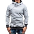 thumbnail image 1 of Chbgutlmr Hoodies for Men Slant Zipper Long Sleeve Slim Fitting Sweatshirt Color Block Casual Stylish Pullover with Pockets, 1 of 5