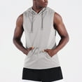 thumbnail image 1 of Chbgutlmr Hoodies for Men Sleeveless Drawstring Tank Tops with Pockets Casual Summer Workout Breathable Tee Shirts, 1 of 8