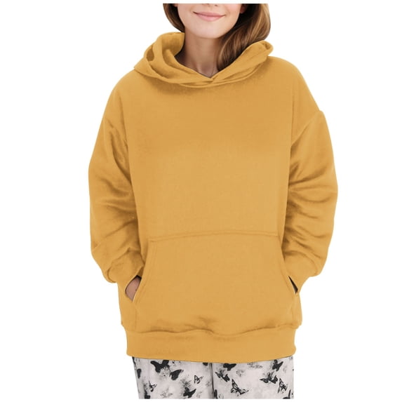 Chbgutlmr Hoodies for Women Fall Long Sleeve Basic Sweatshirt Solid Color Loose Athletic Pullover with Pockets