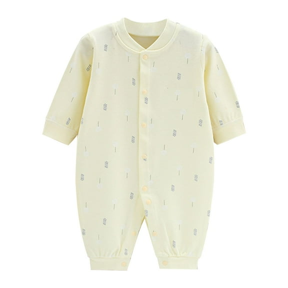 Chbgutlmr Infant Rompers Baby Boys Girls Long Sleeve Button down Jumpsuit Graphic Print 1 Piece Outfits