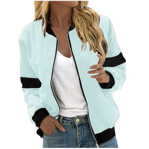 Chbgutlmr Jackets for Women Zip up Lightweight Jacket 2024 Fall Trendy Casual Coat Outerwear