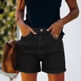 thumbnail image 1 of Chbgutlmr Jean Shorts Womens Flat Front Mid Rise Button Waist Denim Shorts Casual Summer Trendy Shorts, 1 of 9