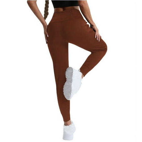 Chbgutlmr Joggers for Women High Waist Solid Color Fitting Comfy Track Pants Workout Running Trousers