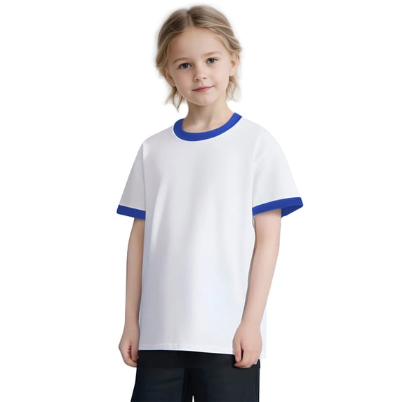 Chbgutlmr Kids Boys Girls Tops Short Sleeve Crew Neck Color Blocked T-Shirts Casual Summer Basic Cotton Comfy Tops 2-13 Years
