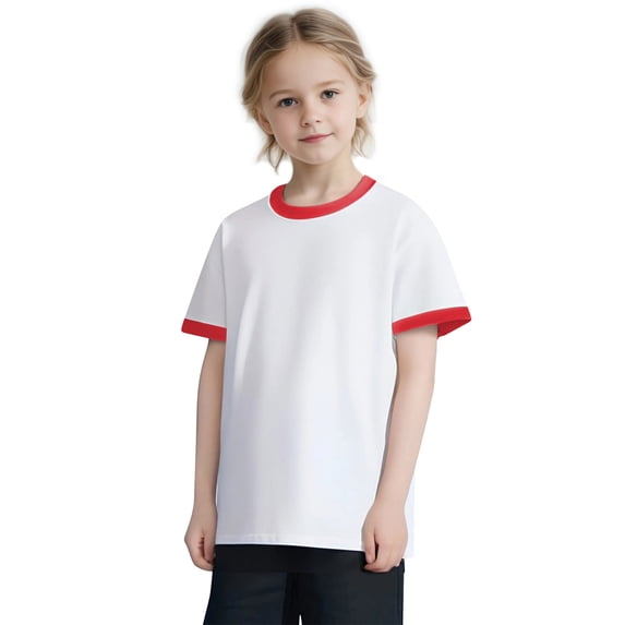 Chbgutlmr Kids Boys Girls Tops Short Sleeve Crew Neck Color Blocked T-Shirts Casual Summer Basic Cotton Comfy Tops 2-13 Years