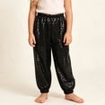 thumbnail image 1 of Chbgutlmr Kids Pants Sequin Patchwork Trousers Cinch Bottom High Elastic Waist Pants Casual Glitter Performance Dance Pants, 1 of 5
