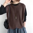 thumbnail image 1 of Chbgutlmr Knitted Tank Tops for Women Sleeveless Crew Neck Irregular Hem Loose Fitted Tee Tops Casual Spring Comfy Tops, 1 of 4