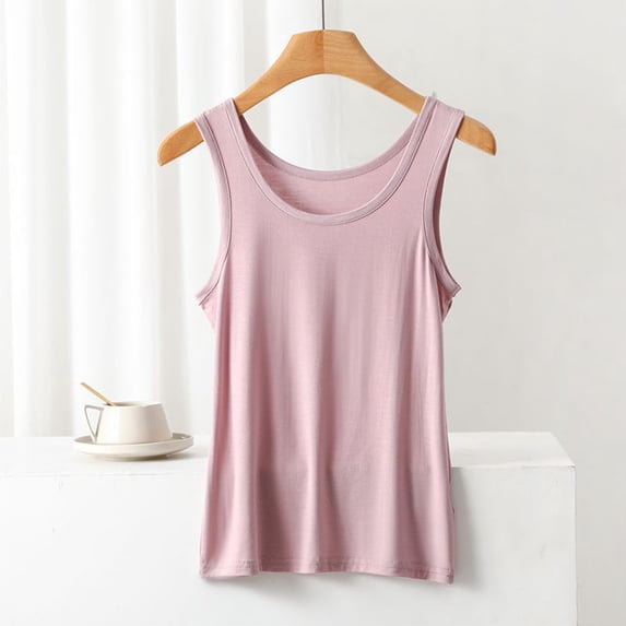 Chbgutlmr Loungewear Tank Tops for Women Sleeveless Scoop Neck Undershirt Casual Comfy Summer Homewear Plain Basic Tops