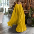 thumbnail image 1 of Chbgutlmr Maxi Dress for Women Sleeveless Spaghetti Strap V Neck Ruffled Hem Ruched Cami Dress Casual Loose Summer Flowy Sundress, 1 of 8