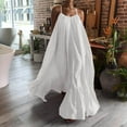 thumbnail image 1 of Chbgutlmr Maxi Dress for Women Sleeveless Spaghetti Strap V Neck Ruffled Hem Ruched Cami Dress Casual Loose Summer Flowy Sundress, 1 of 8