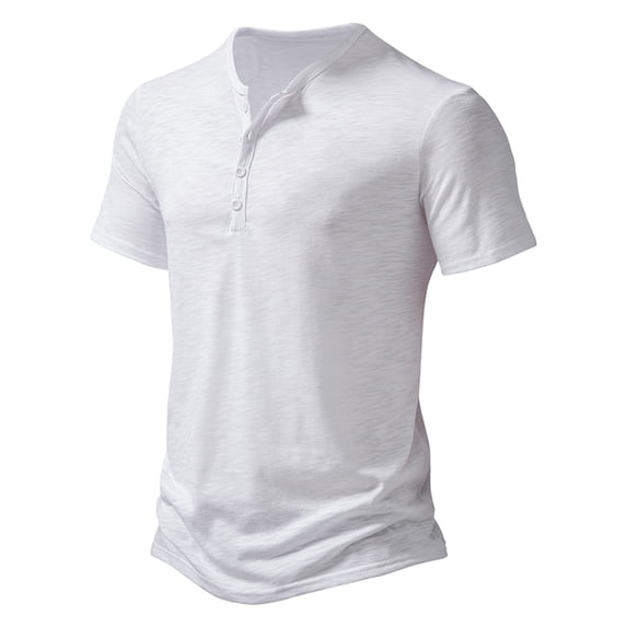 Chbgutlmr Men's Henley Shirts Short Sleeve Crew Neck Button Tee Tops Casual Summer Comfy Dailywear T-Shirts