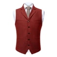 thumbnail image 1 of Chbgutlmr Men's Suit Vests Herringbone Tweed Button down Waistcoat Turn down Collar Vintage Vests Casual Fitted Formal Vests, 1 of 5