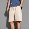 thumbnail image 1 of Chbgutlmr Mens Casual Shorts Drawstring Wide Leg Knee Length Loose Fitted Shorts Summer Comfy Basic Plain Shorts, 1 of 4