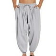 thumbnail image 1 of Chbgutlmr Mens Pants Cinch Bottom Elastic Waist Drawstring Trousers Casual Loose Comfy Dailywear Solid Color Pants with Pockets, 1 of 6