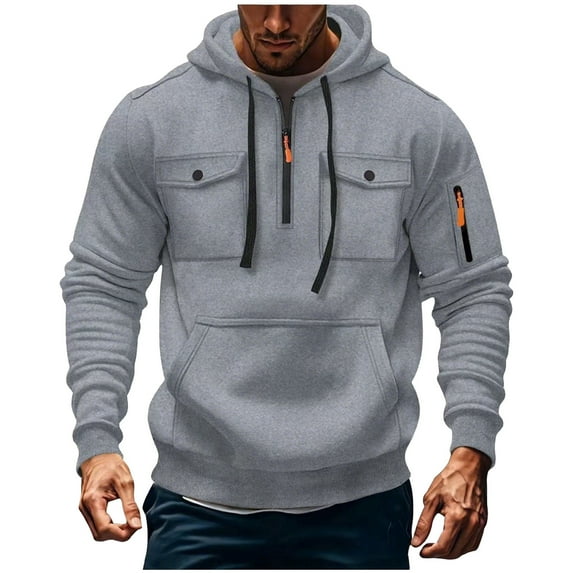 Chbgutlmr Mens Quarter Zip Hoodies Sweatshirts Casual Long Sleeve Workout Pullover Tops Fall Winter Fashion