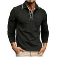 thumbnail image 1 of Chbgutlmr Mens Shirts Fall Lapel Neck Long Sleeve Button Shirt Comfy Classic Casual Golf Tops with Pocket, 1 of 7
