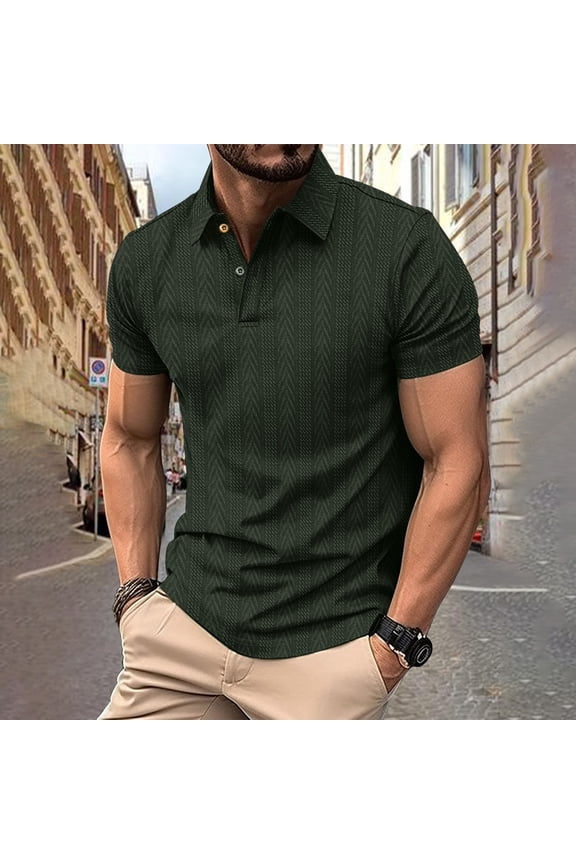 Mens Shirts Short Sleeve Turn down Button T-Shirts Casual Summer Plain Color Dailywear Tee Tops