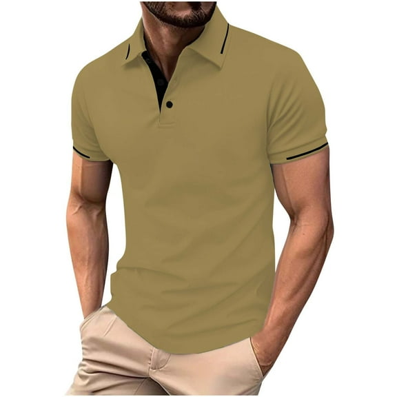 Chbgutlmr Mens Shirts Short Sleeve Turn down Collar Button T-Shirts Casual Fitted Summer Dailywear Tops