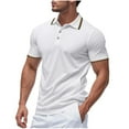 thumbnail image 1 of Chbgutlmr Mens Shirts Summer Button Lapel Neck Tee Shirts Loose Casual Short Sleeve Solid Color Tops, 1 of 9
