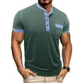 thumbnail image 1 of Chbgutlmr Mens Short Sleeve Shirts Crew Neck Color Blocked Loose T-Shirts Casual Summer Comfy Tops with Pockets, 1 of 6