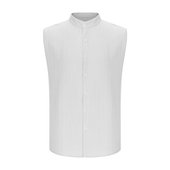 Chbgutlmr Mens Tank Tops Sleeveless Button down Standing Collar Tee Shirts Casual Summer Comfy Dailyweaar T-Shirts