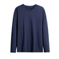 thumbnail image 1 of Chbgutlmr Mens Tops Long Sleeve V Neck T-Shirts Casual Loose Comfy Fall Basic Dailywear Solid Color Tops, 1 of 2