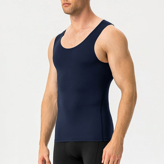 Chbgutlmr Mens Workout Tank Tops Sleeveless Round Neck Slim Fitted Tee Shirts Casual Comfy Stretch Athletic Running Tops