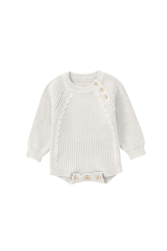 Newborn Baby Clothes Boy Girl Long Sleeve Knit Sweater Rompers Toddler Warm Crewneck Onesie