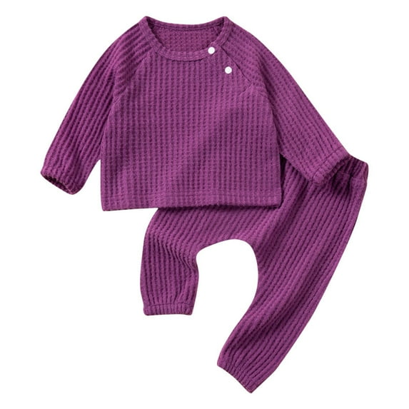 Chbgutlmr Newborn Baby Clothes Toddler Fall Button Solid Color Sets Infant Boy Girl Cute Cotton Outfits