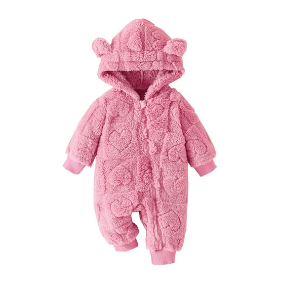 Chbgutlmr Newborn Baby Clothes Winter Toddler Hoodies Zipper Fleece Onesie Infant Boy Girl Warm Outfits