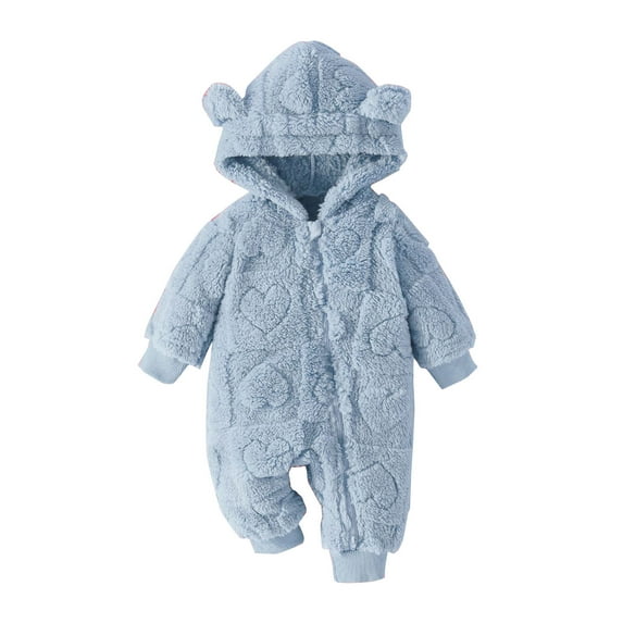 Chbgutlmr Newborn Baby Clothes Winter Toddler Hoodies Zipper Fleece Onesie Infant Boy Girl Warm Outfits