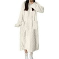 thumbnail image 1 of Chbgutlmr Nightgowns for Women Crewneck Long Sleeve Flannel Fleece Winter Pajamas Dress Loose Warm Comfy House Dresses Pockets, 1 of 7
