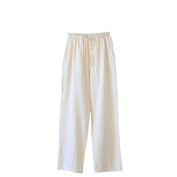 Chbgutlmr Pajama Pants Women Drawstring Elastic Waist Loose Lightweight Stripe Color Block Sleepwear Trousers
