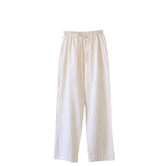 Chbgutlmr Pajama Pants Women Drawstring Elastic Waist Loose Lightweight Stripe Color Block Sleepwear Trousers
