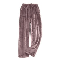 Chbgutlmr Pajama Pants for Women Drawstring Elastic Waist Winter Warm Flannel Pjs Soft Comfy Fuzzy Trousers