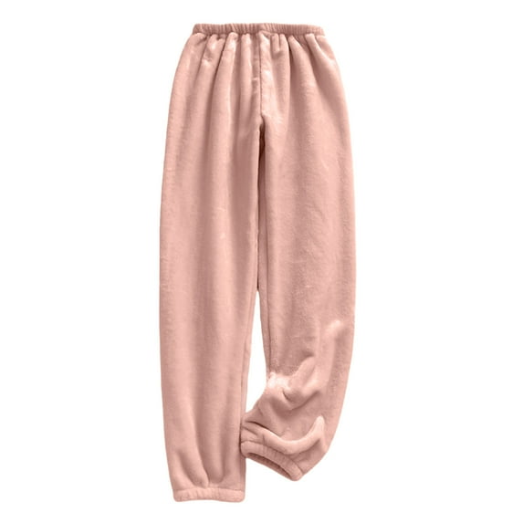 Chbgutlmr Pajama Pants for Women Fleece Flannel Loose Warm Comfy Homewear Fuzzy Trousers Winter Thermal Pjs