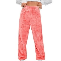Chbgutlmr Pajama Pants for Women High Waist Winter Thermal Warm Sleepwear Pants Baggy Comfy Fuzzy Trousers