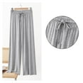 thumbnail image 1 of Chbgutlmr Pajamas Pants for Women Elastic Waist Wide Leg Drawstring Pleated Lounge Pants Casual Loose Comfy Homewear Pants, 1 of 5