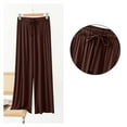 thumbnail image 1 of Chbgutlmr Pajamas Pants for Women Elastic Waist Wide Leg Drawstring Pleated Lounge Pants Casual Loose Comfy Homewear Pants, 1 of 5