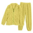 thumbnail image 1 of Chbgutlmr Pajamas for Women Set Winter Thick Fleece Warm Zipper Outwear Jacket Baggy Comfy Pjs Pants Homewear 2 Piece Outfits, 1 of 6