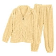 thumbnail image 1 of Chbgutlmr Pajamas for Women Set Winter Thick Fleece Warm Zipper Outwear Jacket Baggy Comfy Pjs Pants Homewear 2 Piece Outfits, 1 of 6