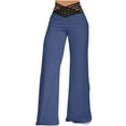 thumbnail image 1 of Chbgutlmr Pants for Women Crossed High Waisted Cutout Loose Casual Fall Straight Leg Trousers Fashion, 1 of 7