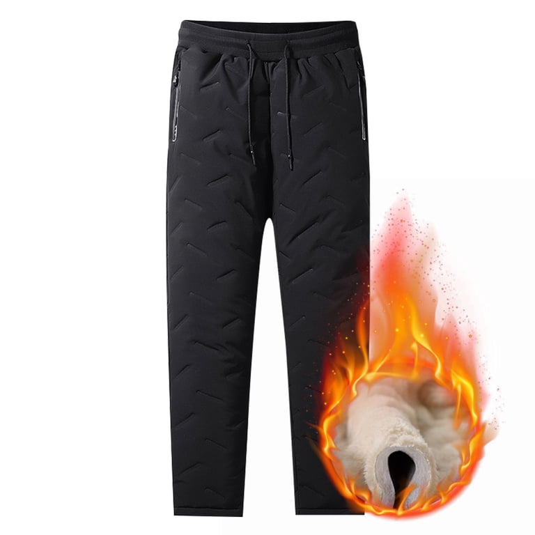 Chbgutlmr Plus Size Fleece Lined Pants for Men Drawstring Elastic