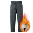 thumbnail image 1 of Chbgutlmr Plus Size Fleece Lined Pants for Men Drawstring Elastic Waist Trousers with Zip Pockets Casual Warm Dailywear Pants, 1 of 9
