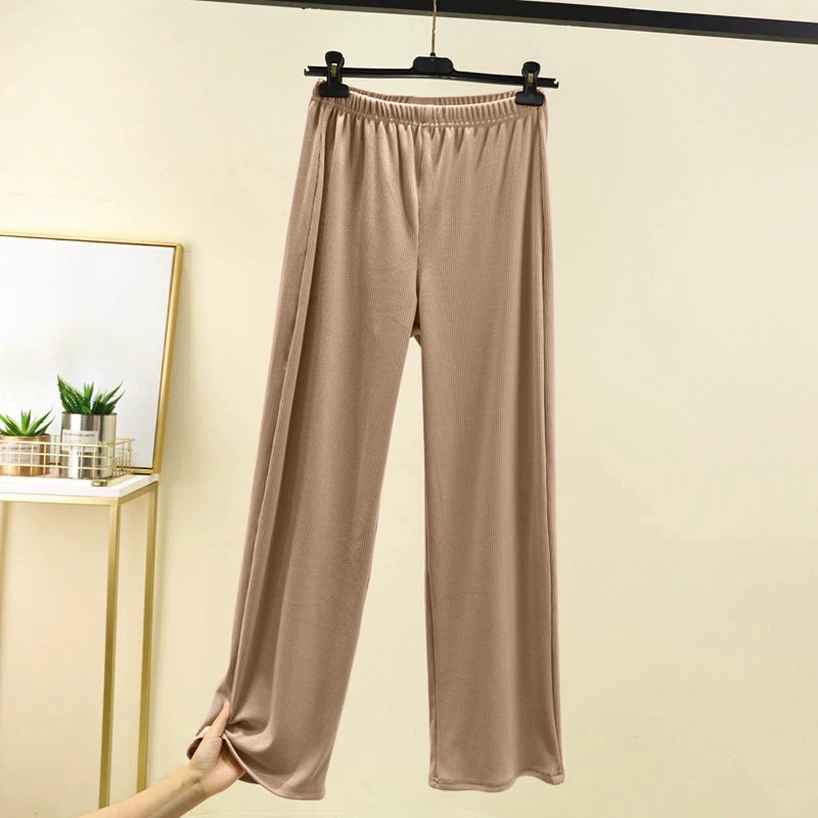 Chbgutlmr Plus Size Pajama Pants for Women Elastic Waist Straight Leg ...