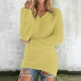 thumbnail image 1 of Chbgutlmr Plus Size Plush Tops for Women Long Sleeve V Neck Thermal Tunic Tops Casual Comfy Warm Soft Fall Solid Color Versatile Tops, 1 of 7