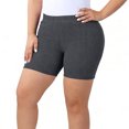 thumbnail image 1 of Chbgutlmr Plus Size Ribbed Knit Shorts for Women High Waist Slim Fitted Leggings Casual Summer Stretch Workout Bottom Shorts, 1 of 9