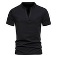 thumbnail image 1 of Chbgutlmr Plus Size T Shirts for Men Notched V Neck Short Sleeve Shirts Loose Casual Comfy Summer Tops, 1 of 9